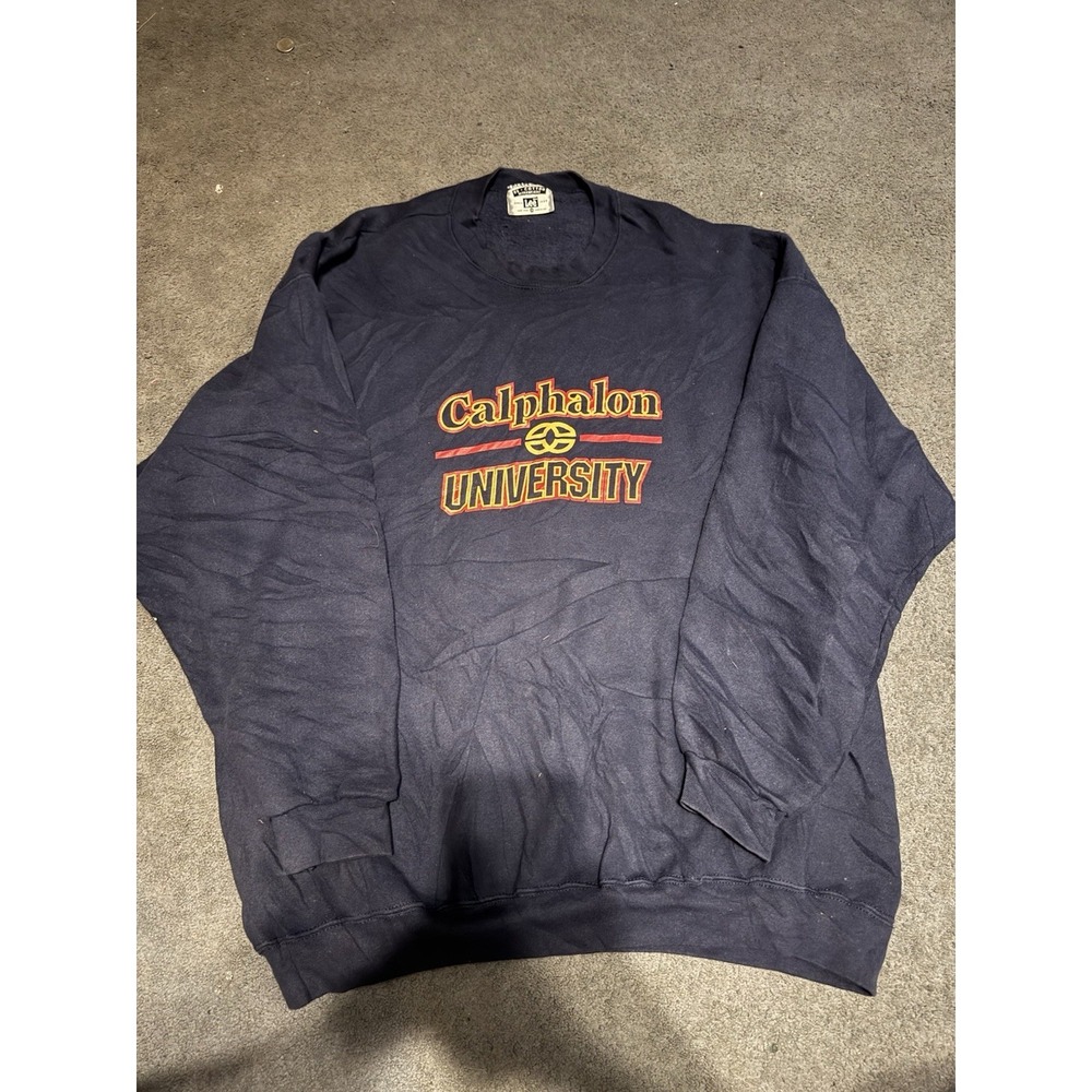 Vintage Calphalon University Crewneck Sweatshirt Lee USA Navy Large